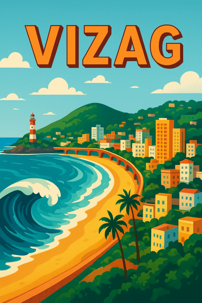 Round-Neck Destination T-Shirt - Vizag Color-Mono - Image 4