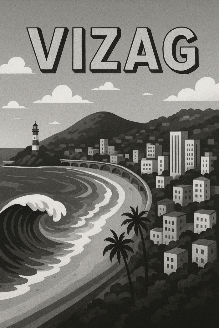 Round-Neck Destination T-Shirt - Vizag Color-Mono - Image 3